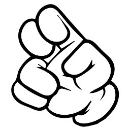 Cartoon Hand Holding Up 2 Fingers Classic Cursor Pointer