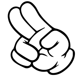 Cartoon Hand Holding Up 2 Fingers Classic Cursor Default