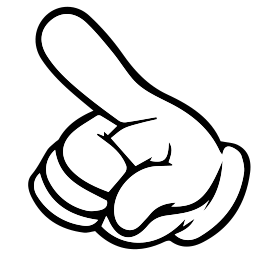 Cartoon Hand Pointing Classic Cursor Default