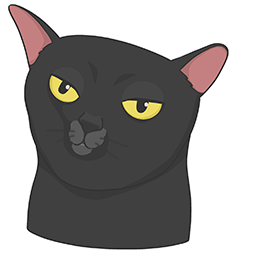 annoyed black cat Default