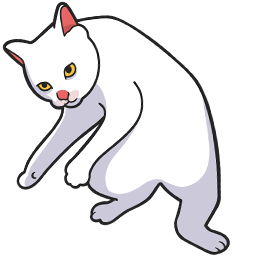 silly white cat muscule Default