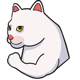 silly white cat muscule Pointer